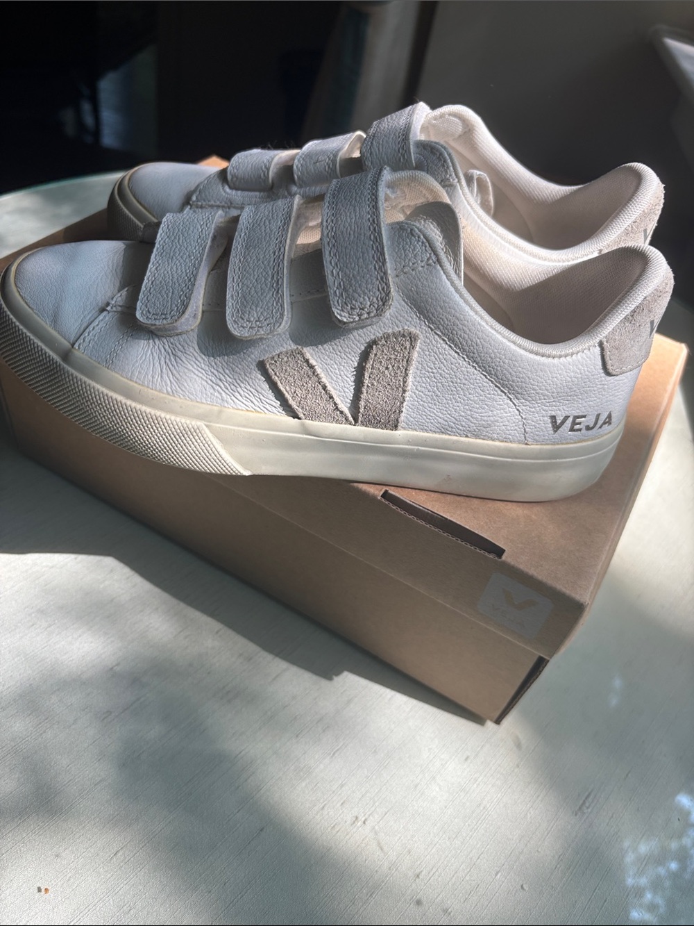 Veja Women's White Velcro Sneakers sz 37
